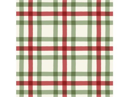 Plaid Kostka Vánoční Zelená A Červená
