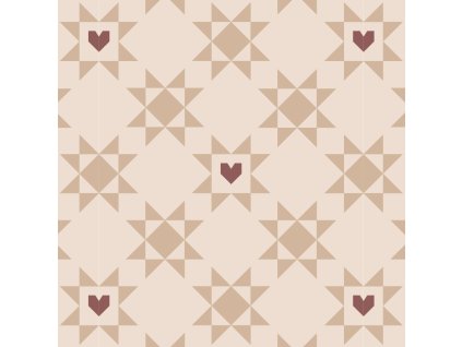 Srdce A Patchwork Hvězda Béžová