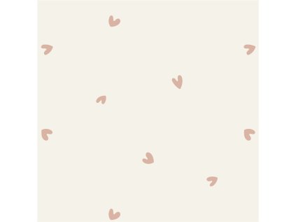 Malá Srdíčka Růžová na Krémové Valentýn (Materiál: Teplákovina (French terry - přírodní))