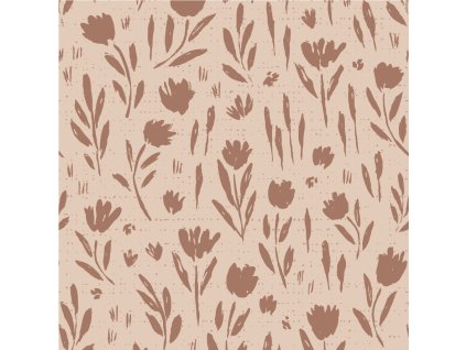 Kreslená Květinová Louka s Texturou Mocha Mousse Beige
