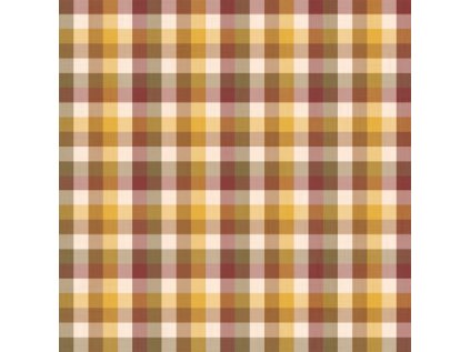 Gingham Hořčicový Malý (Materiál: Teplákovina (French terry - přírodní))
