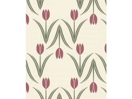 Retro Tulipáni (Materiál: Teplákovina (French terry - přírodní))