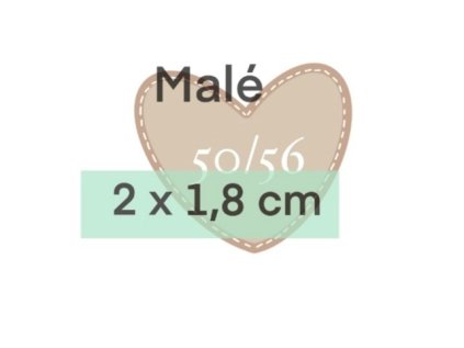 3098 velikostni stitky srdicka mala