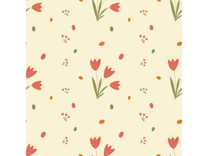 Tulipány oranžové na žluté (Materiál: Tetra)