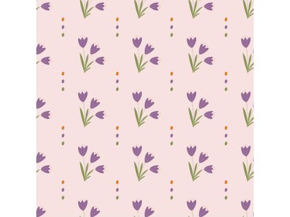 Tulipány fialové na růžové (Materiál: Tetra)