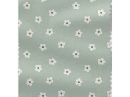 Retro kytičky na zelené (Materiál: Tetra)