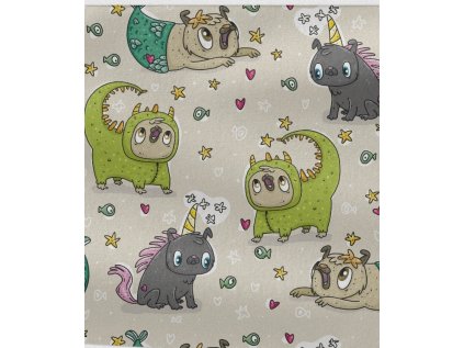 Mopsí karneval béžová (Materiál: Tetra)