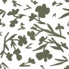 Zelené Květy (Materiál: Teplákovina (French terry - přírodní))