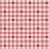 Mini Gingham Kostka a Srdíčka Valentýn Růžová (Materiál: Teplákovina (French terry - přírodní))