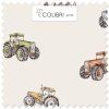 Vzor Traktory na krémové na pletená teplákovina – Colibri Print