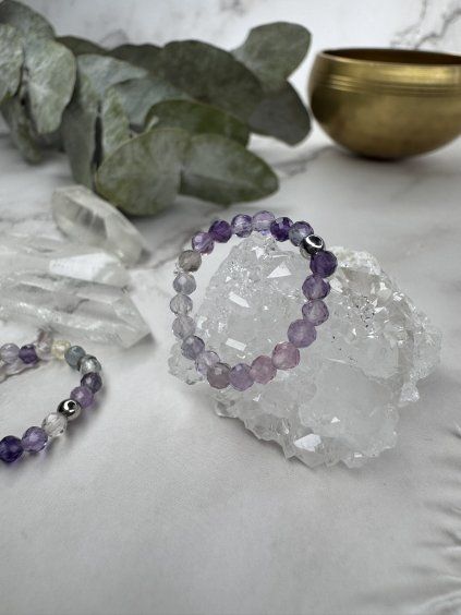 Prsten z minerálů FLUORIT