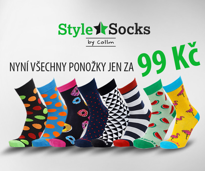 Barevné ponožky STYLE SOCKS nyní za super cenu.
