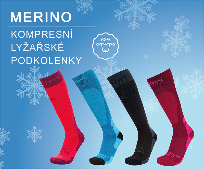 Lyžařské podkolenky merino