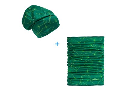 oboustranná čepice s nákrčníkem ORGANIC GREEN