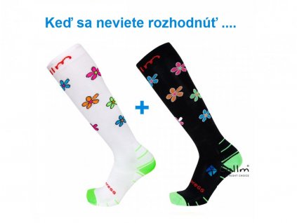 kompresné podkolienky s kvety
