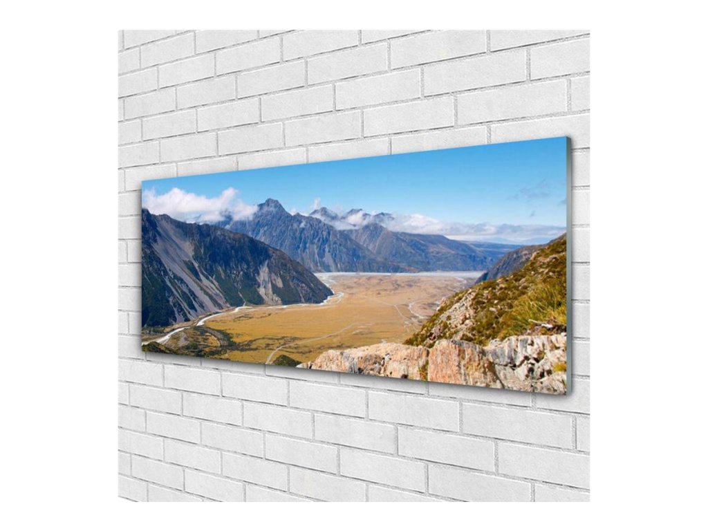41466 obraz na skle hory 140 x 70 cm