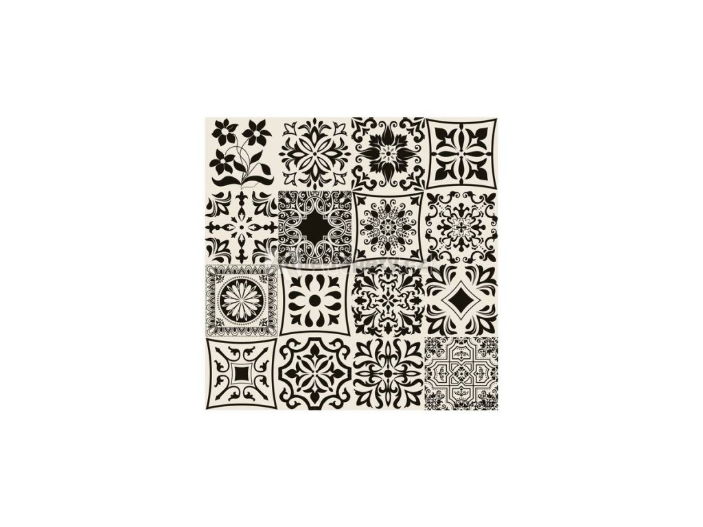 43779 samolepici dekorace na kachlicky ornamenty 15 x 15 cm