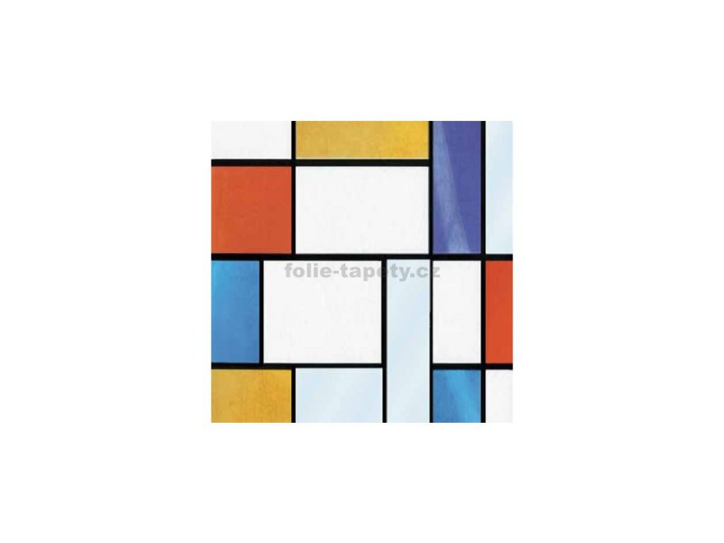 Samolepící fólie Gekkofix transparentní Mondriaan šíře 45 cm - dekor 621