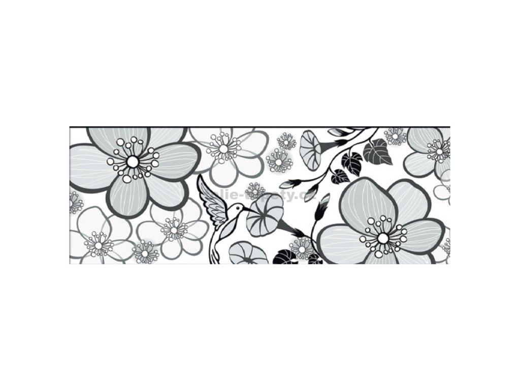 35331 samolepici pokojova dekorace kvetiny 3pruhy 47x16cm