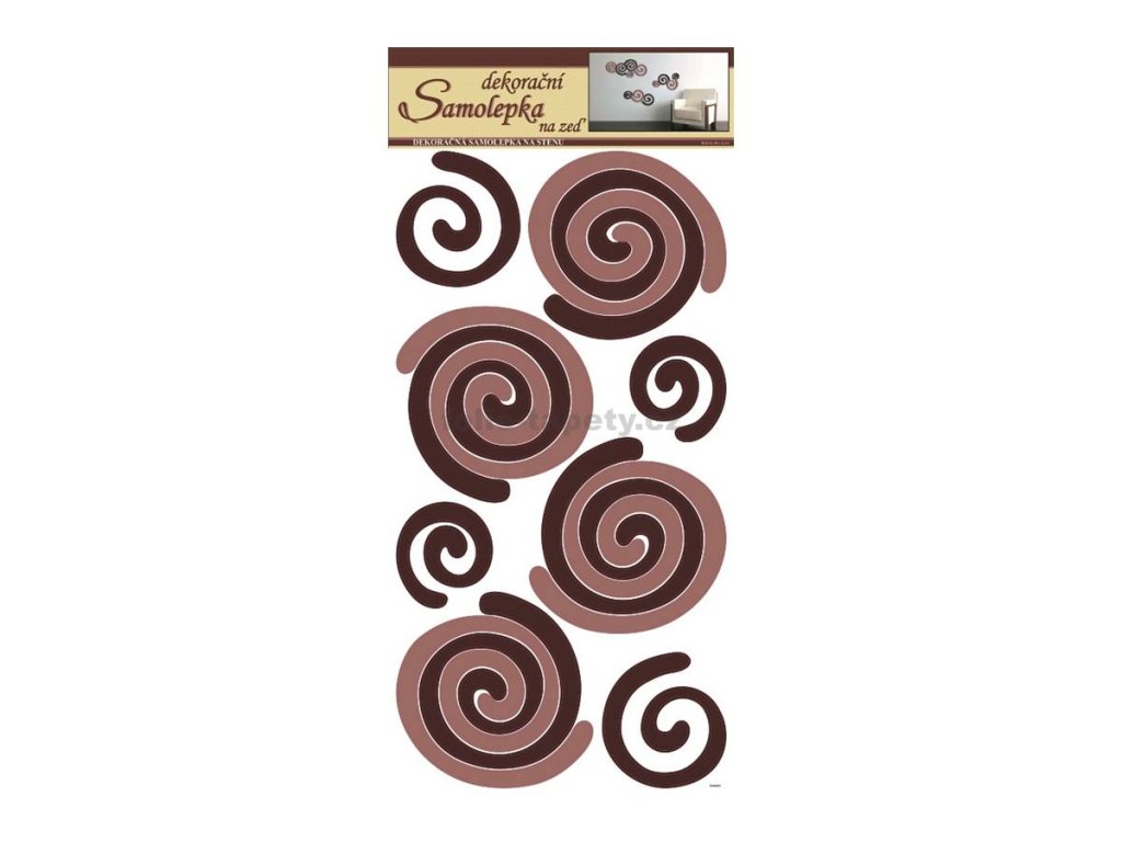 35313 samolepici pokojova dekorace spiraly hnede