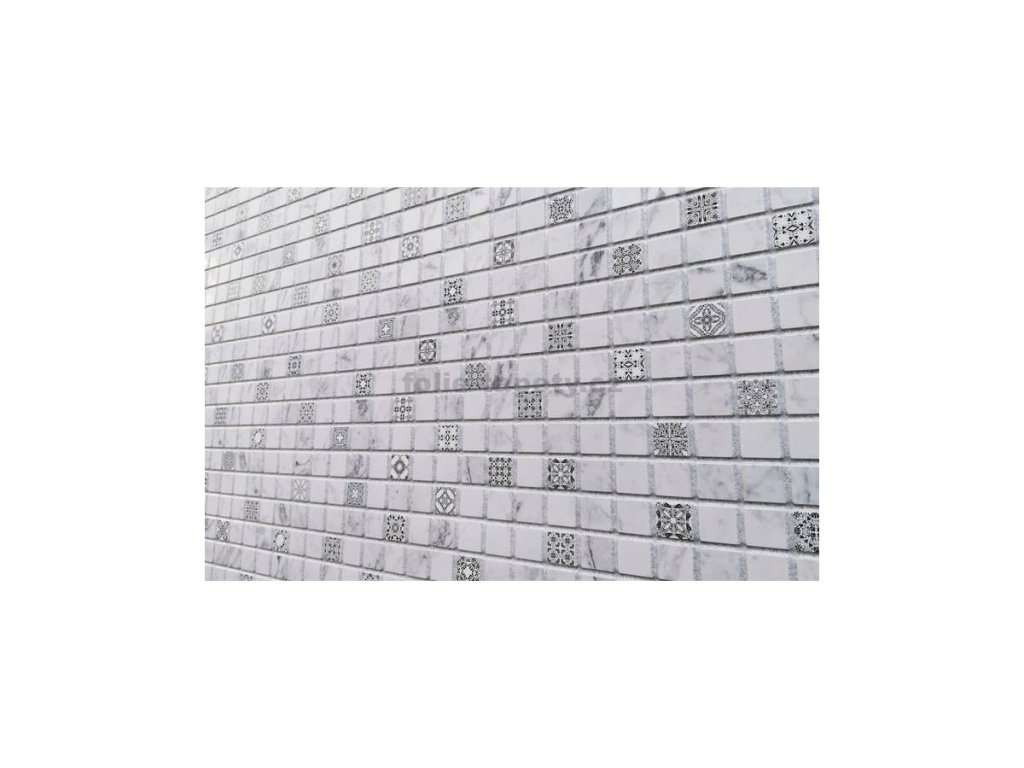 43701 wall art decor pvc obkladove 3d panely mozaika bilo seda