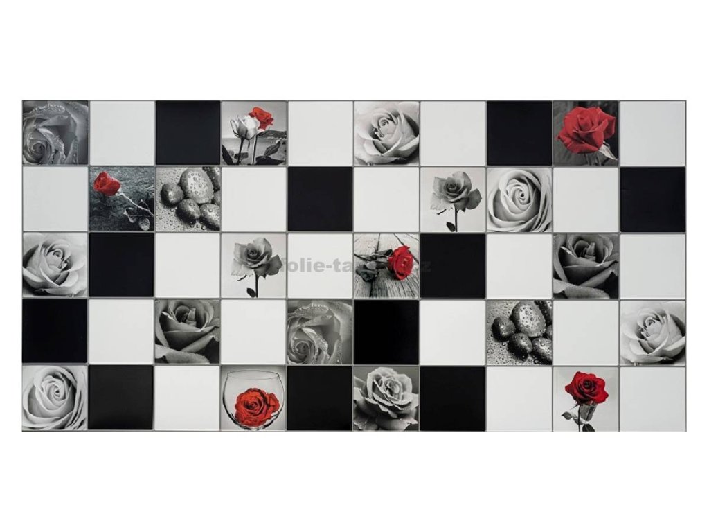 44370 wall art decor pvc obkladove 3d panely kachlicka ruze cervena