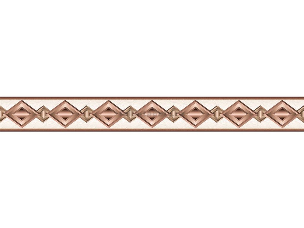 44220 bordura na zed samolepici ornament kosoctverec hnedy