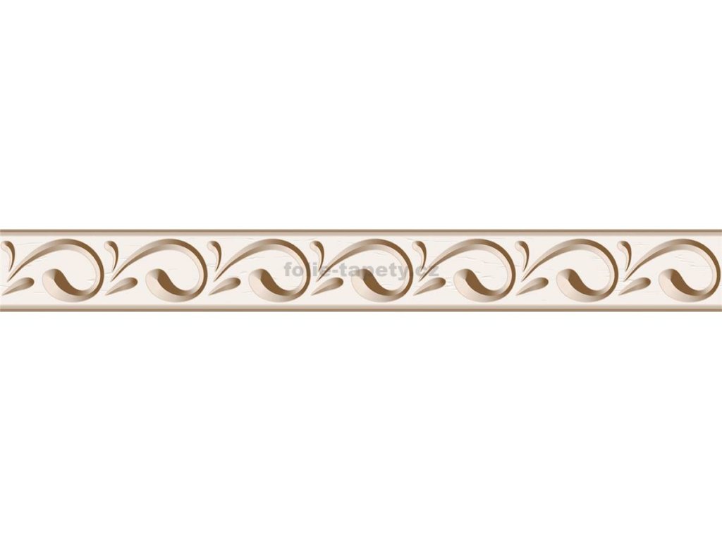 Bordura na zeď samolepicí - Ornament tmavě hnědý