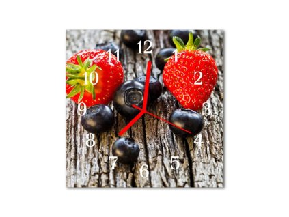 Nástěnné hodiny obrazové na skle - Ovoce