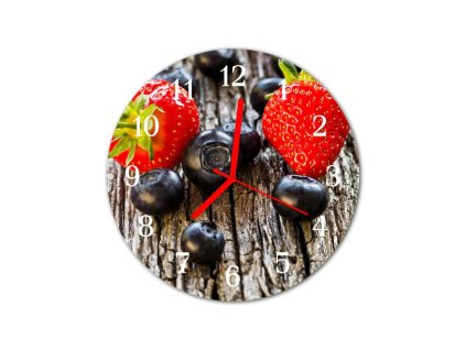 Nástěnné hodiny obrazové na skle - Ovoce