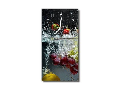 Nástěnné hodiny obrazové na skle - Ovoce ve vodě I