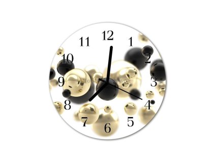 Nástěnné hodiny obrazové na skle - Perly