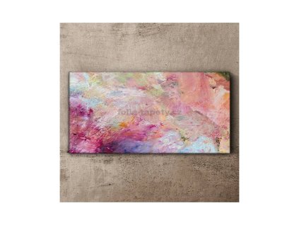 46701 obraz na platne abstrakt ruzovy 100 x 50 cm