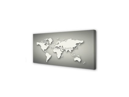 46866 obraz na platne mapa seda 100 x 50 cm