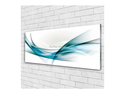 41748 obraz na skle abstrakt modry 140 x 70 cm
