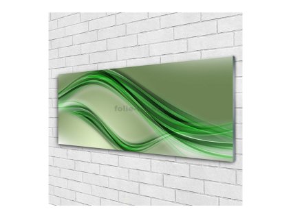 41721 obraz na skle abstrakt tmave zeleny 140 x 70 cm
