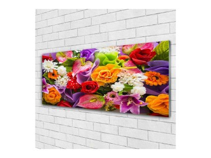 41754 obraz na skle kvety 125 x 50 cm