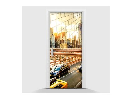 38319 samolepici fototapeta auta ve meste 95 x 210cm