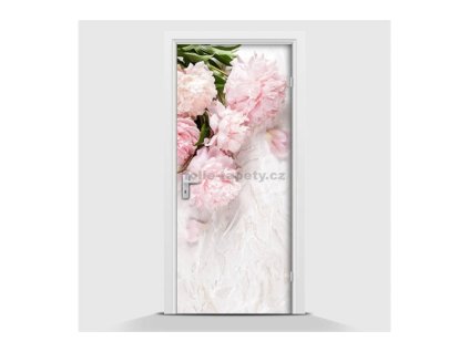 39549 samolepici fototapeta pivonky ruzove 95 x 210cm