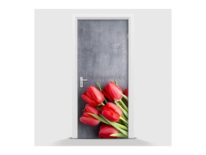 31986 samolepici fototapeta tulipany cervene 70 x 210cm