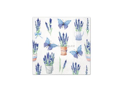 46545 papirove ubrousky modri motylci 33 x 33 cm