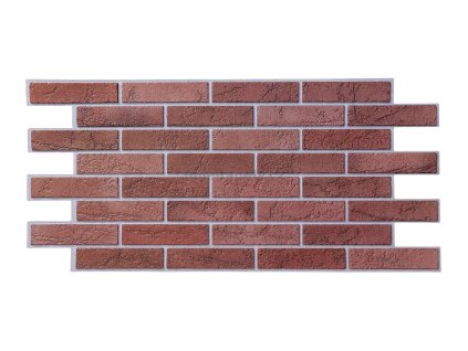 44412 wall art decor pvc obkladove 3d panely cihla cervena s bilou sparou