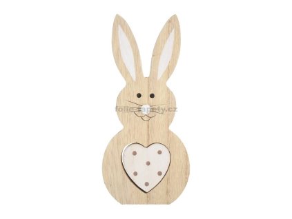 46959 drevena velikonocni zajic bily 20 cm