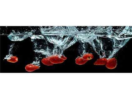 37731 fototapeta samolepici do kuchyne jahody ve vode