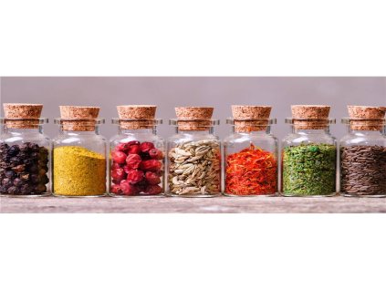 37767 fototapeta samolepici do kuchyne koreni ve sklenicich