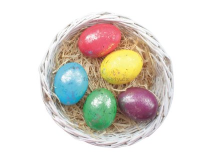 46599 gelove barvy na vajicka stribrny efekt 5 kusu rukavice