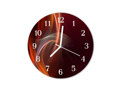 Hodiny nástěnné obrazové na skle - Abstrakt barevný VII