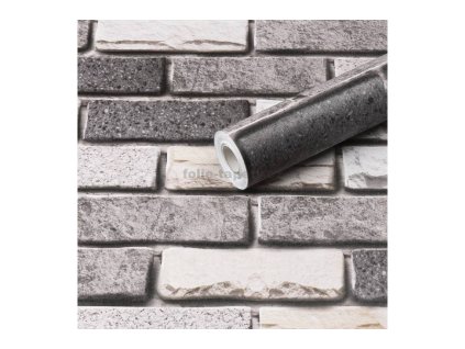 45927 samolepici folie cihla bilo cerno seda 45 cm x 10 m
