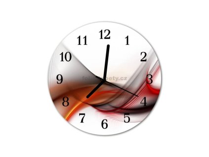 Nástěnné hodiny obrazové na skle - Abstrakt barevný III