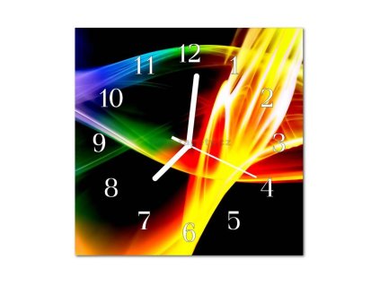 Nástěnné hodiny obrazové na skle - Abstrakt barevný IV